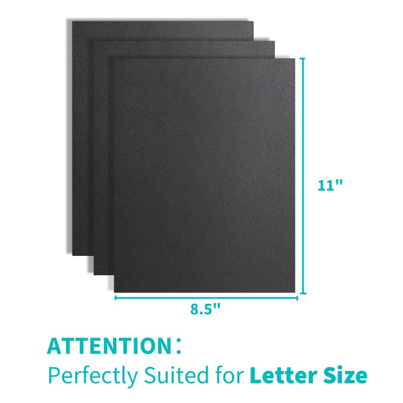 Binditek 100 Pack 12 Mil Sand-Textured Polycover - Plastic Binding Cover for Letter Size - Lightly Sanded Finish - Business Reports and Proposals - Square Corners, Un-Punched, Black - Image 3